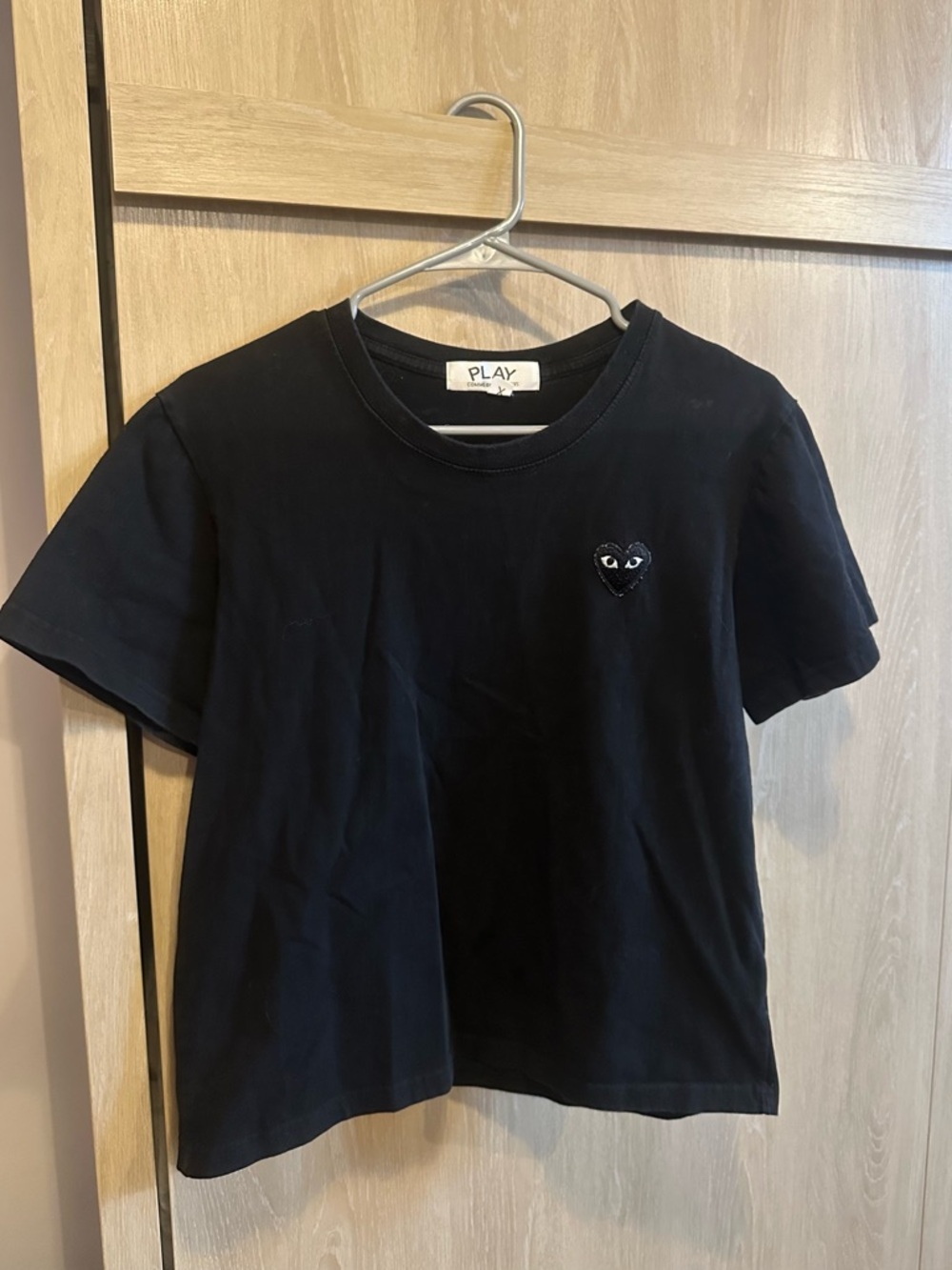 Comme des Garcons PLAY Black Kids Heart Patch Tee